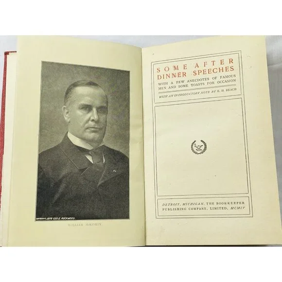 1904 Antique Hardcover Some After Dinner Speeches Anecdotes And Toast Book - Picture 6 of 9